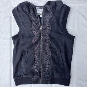 Navy lace fleece fest